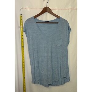 GAP Womens Light Blue V Neck Pocket Tee T Shirt Top Size L